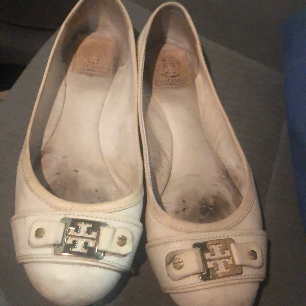Ivory Tory Burch Flats, worn